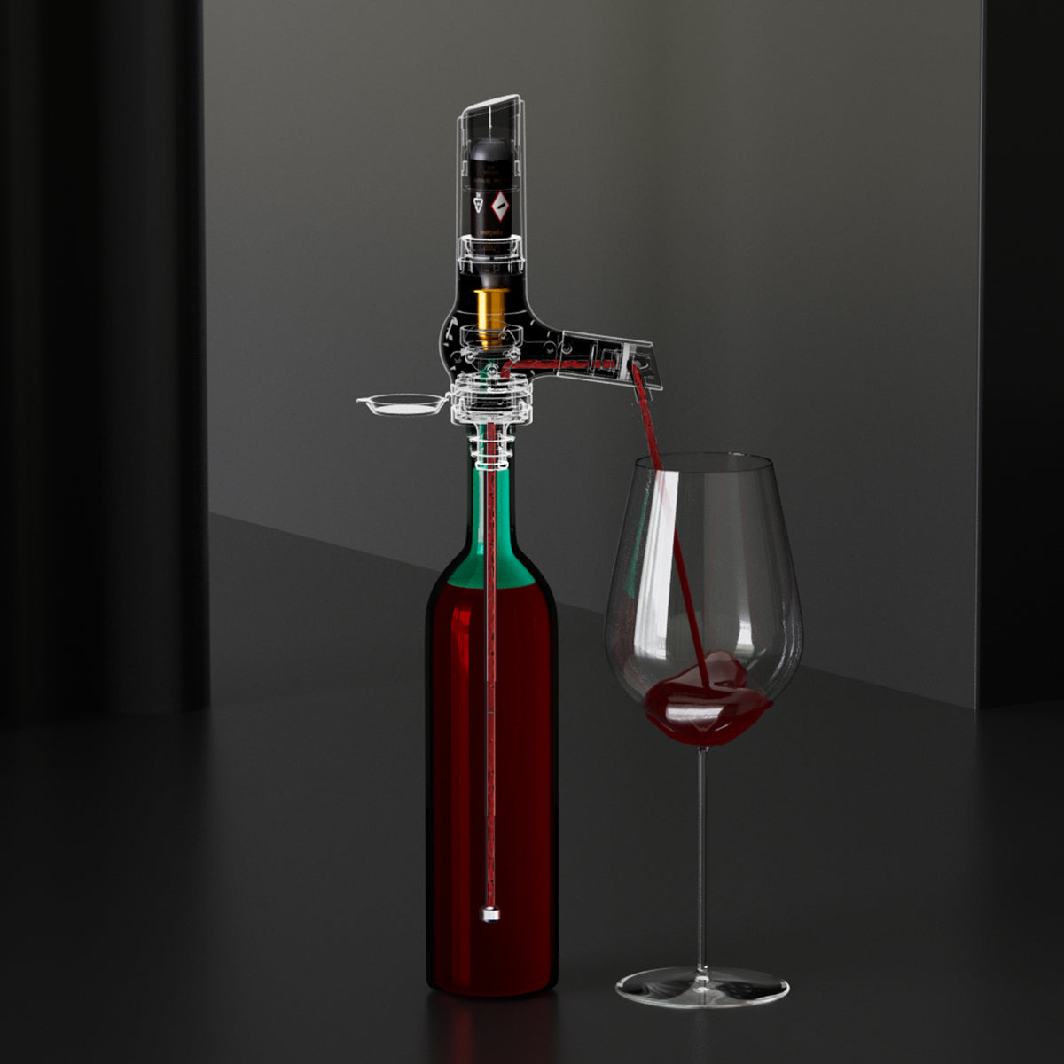 CONNOISSEUR - Système de préservation du vin et son support de présentation