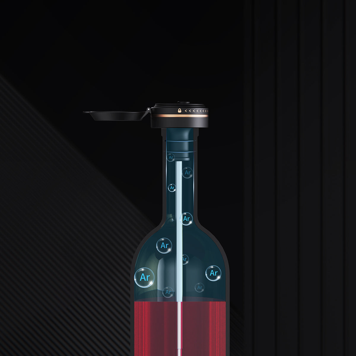 CONNOISSEUR - Système de préservation du vin et son support de présentation