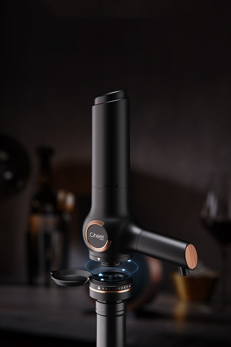 CONNOISSEUR - Système de préservation du vin et son support de présentation