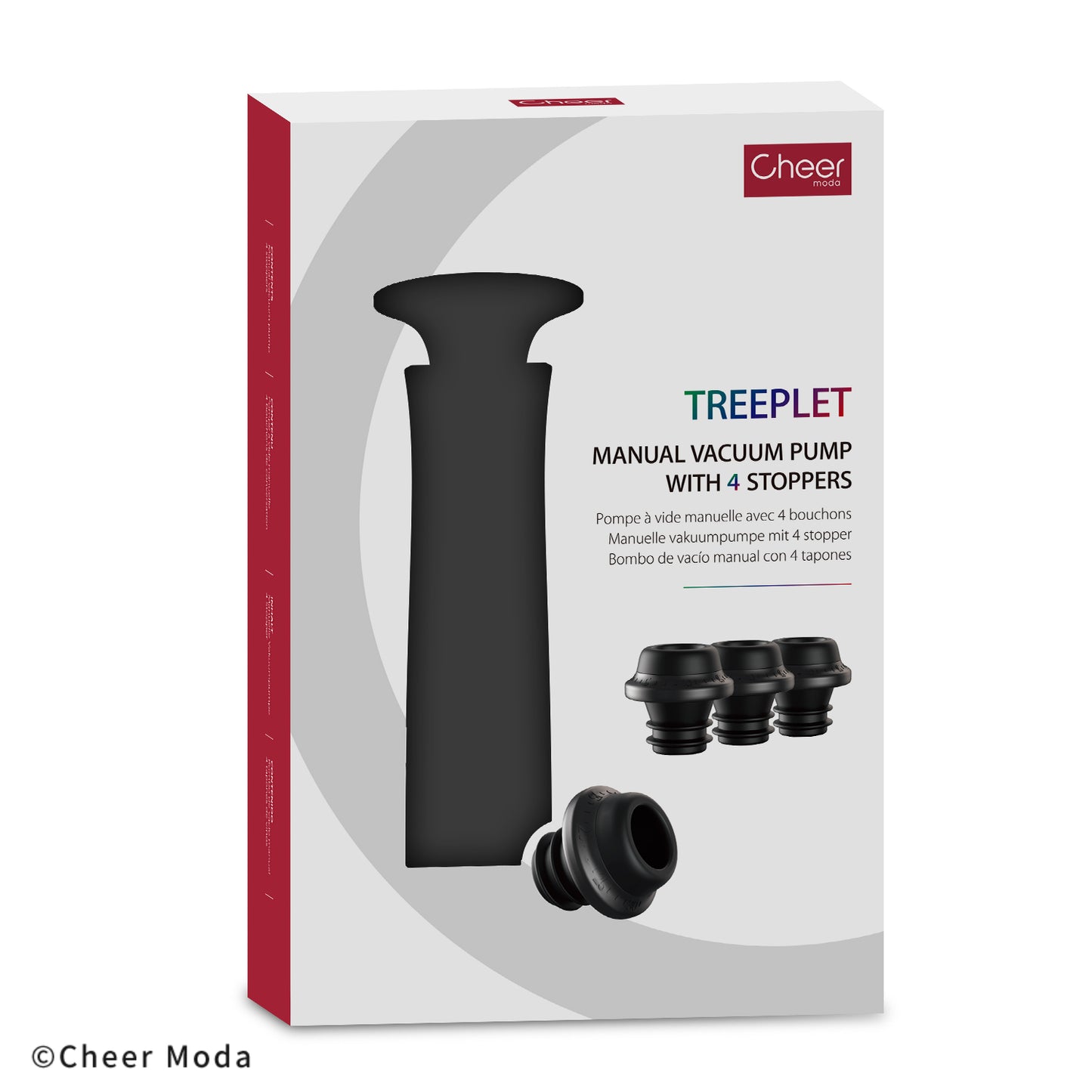 TREEPLET - Pompe à vide manuelle et 4 bouchons