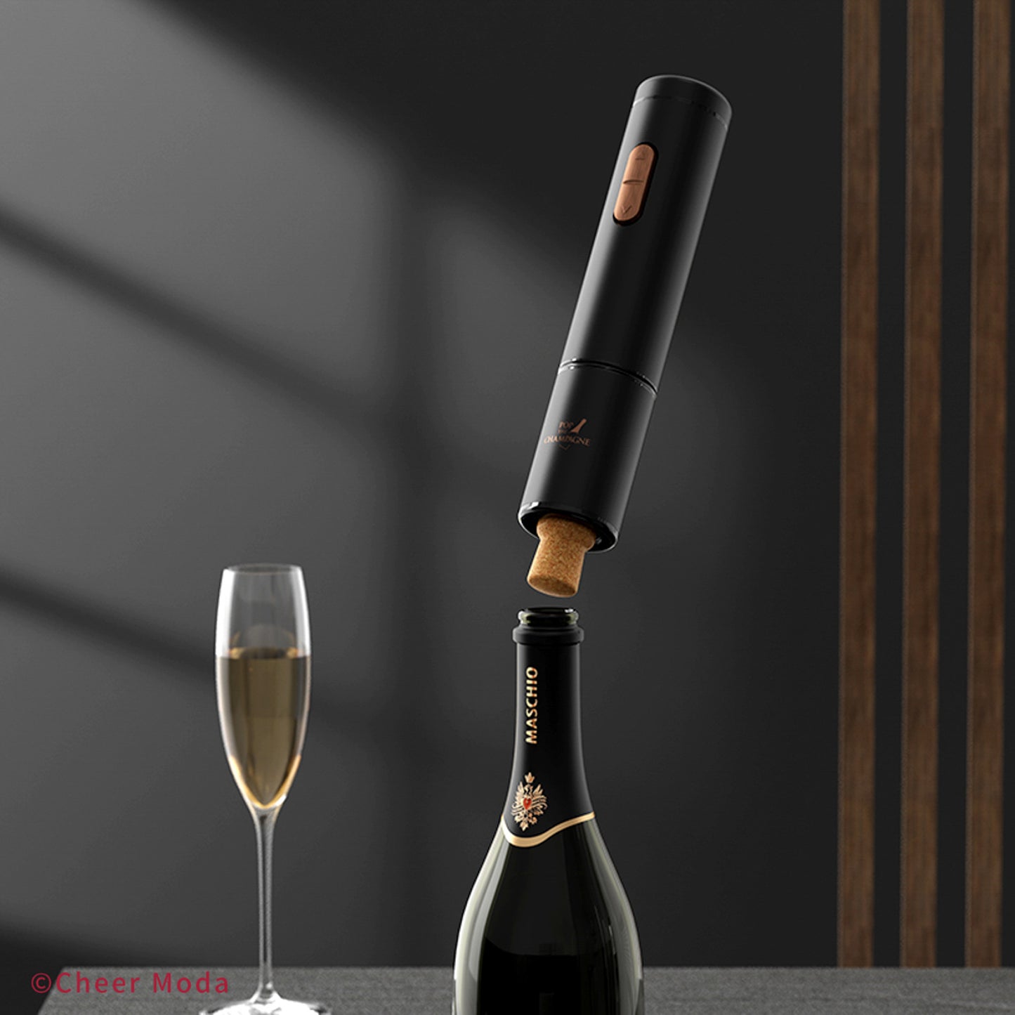 ACE - Tire-bouchon éléctrique à Champagne - Noir & Bronze