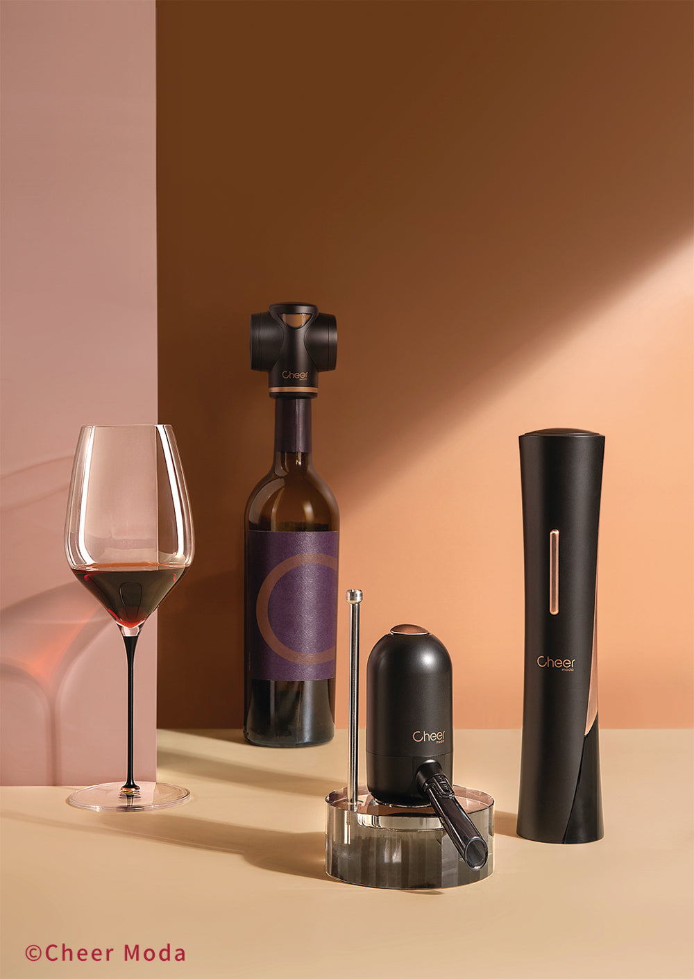 MATRIX - Coffret d'accessoires pour le vin électrique - Noir & Bronze