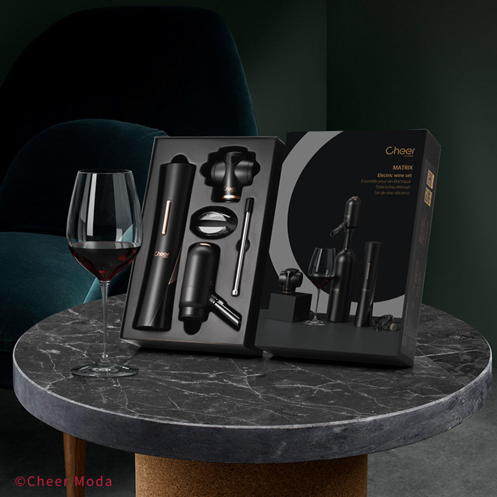 MATRIX - Coffret d'accessoires pour le vin électrique - Noir & Bronze