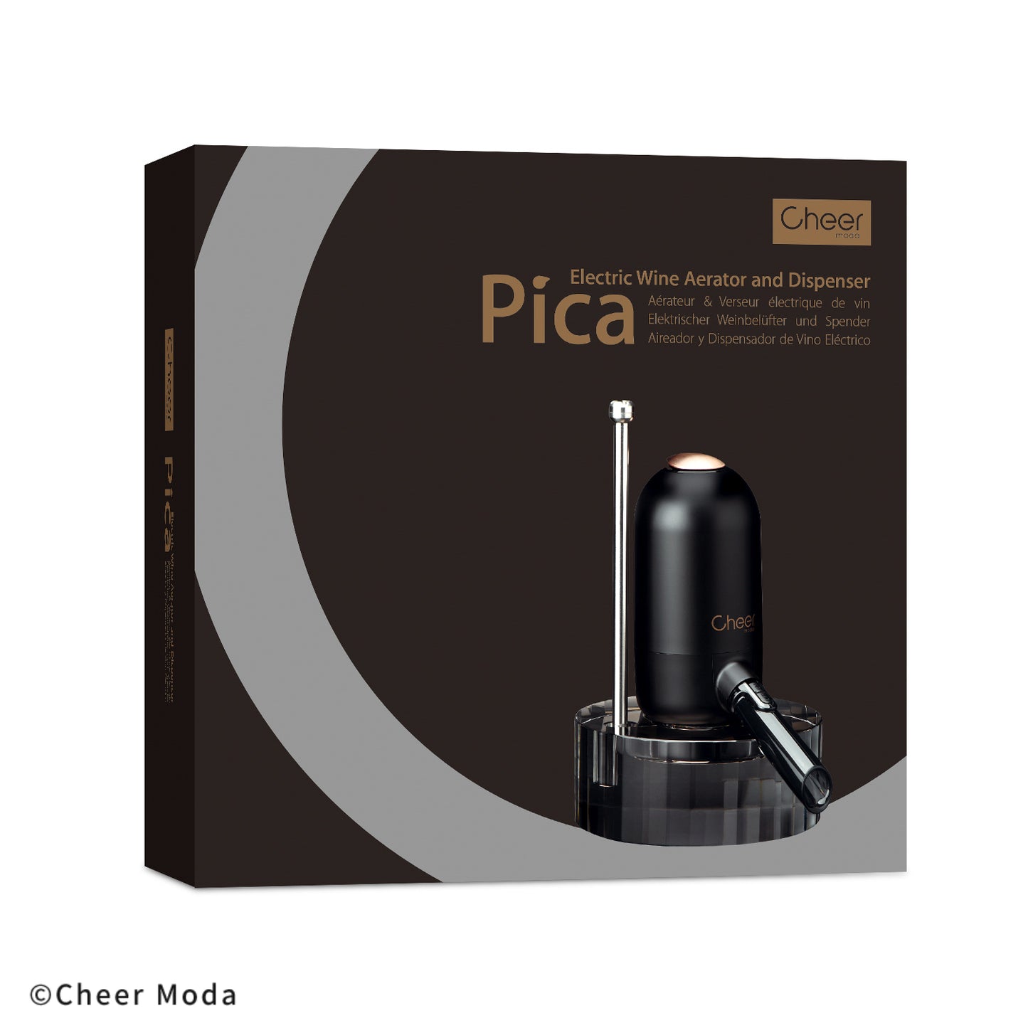 PICA - Electric Wine Aerator and Dispenser - Black & Bronze