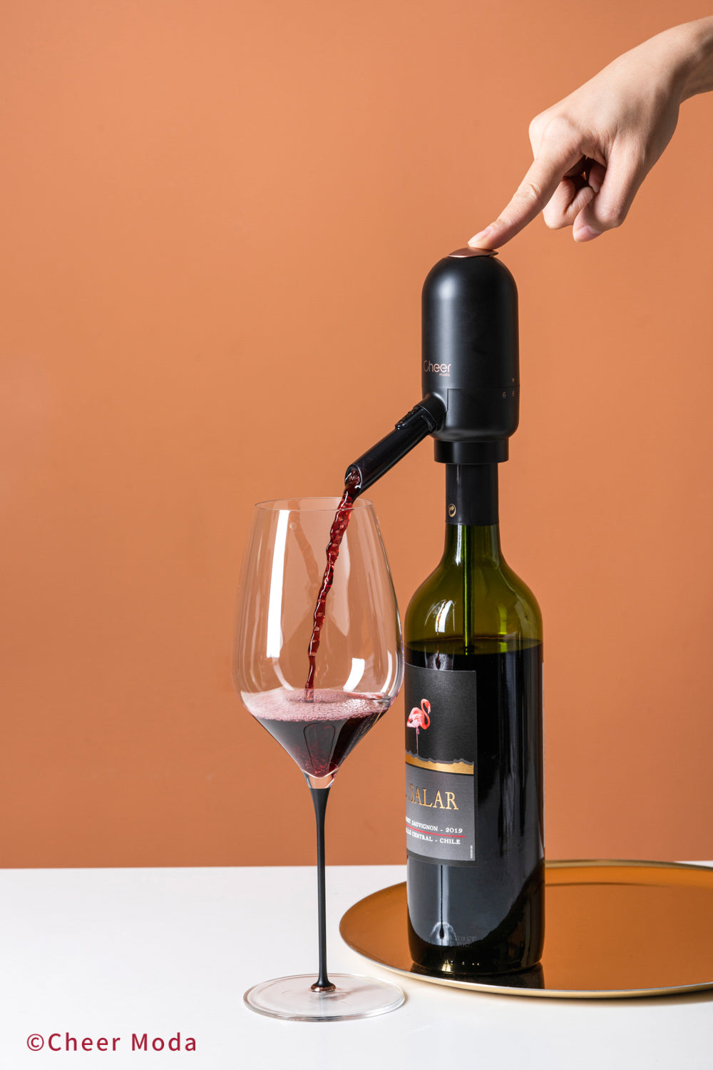 Avec ce système 2 en 1, servez &amp; aérez votre vin comme s'il avait été carafé 20 minutes.