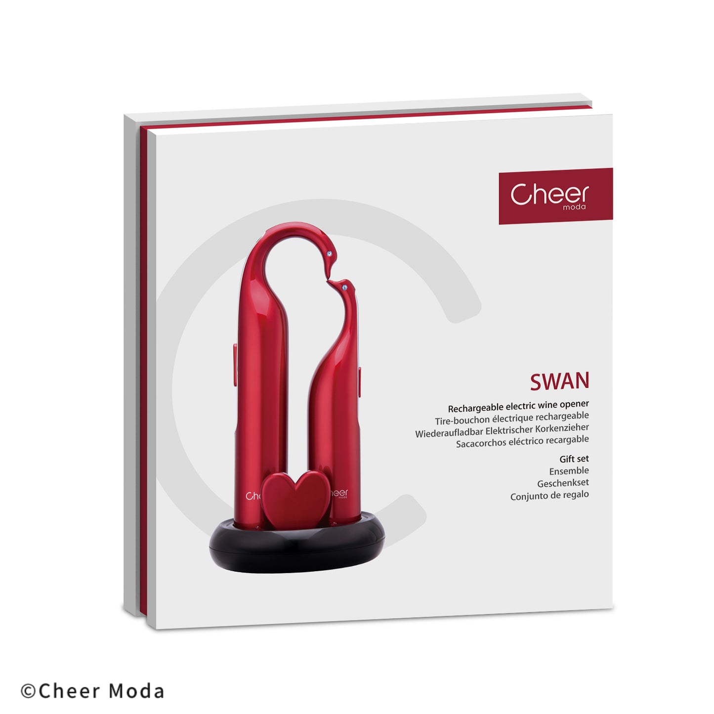 SWAN - Electic Wine Opener Gift Set - Red