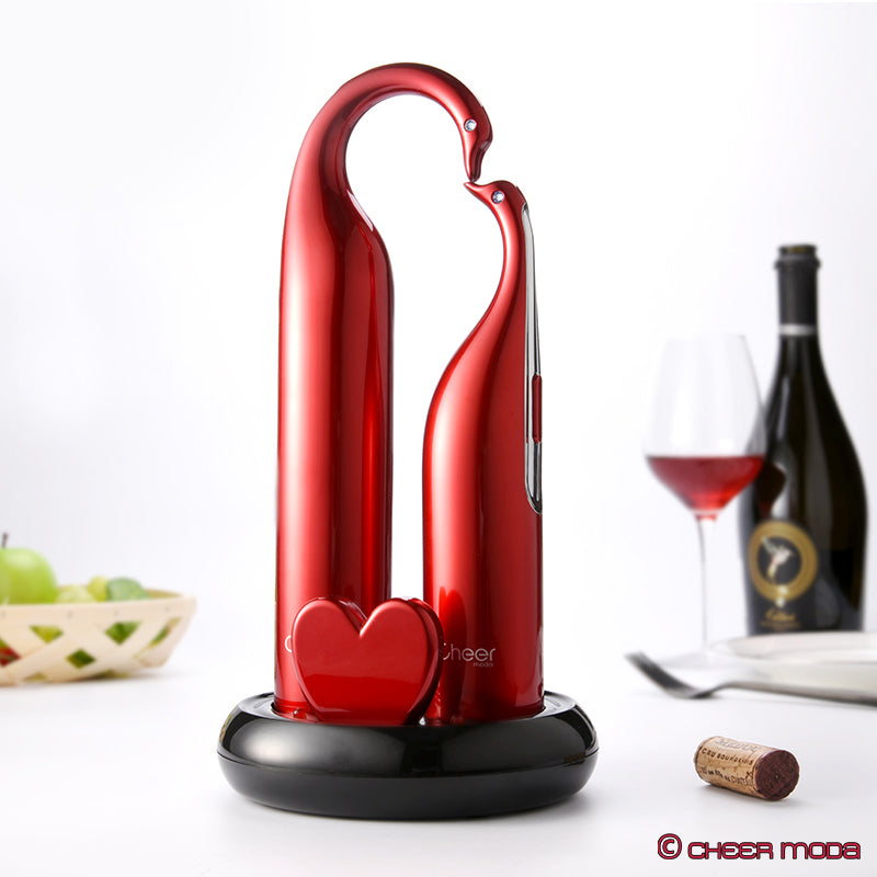 SWAN - Electic Wine Opener Gift Set - Red